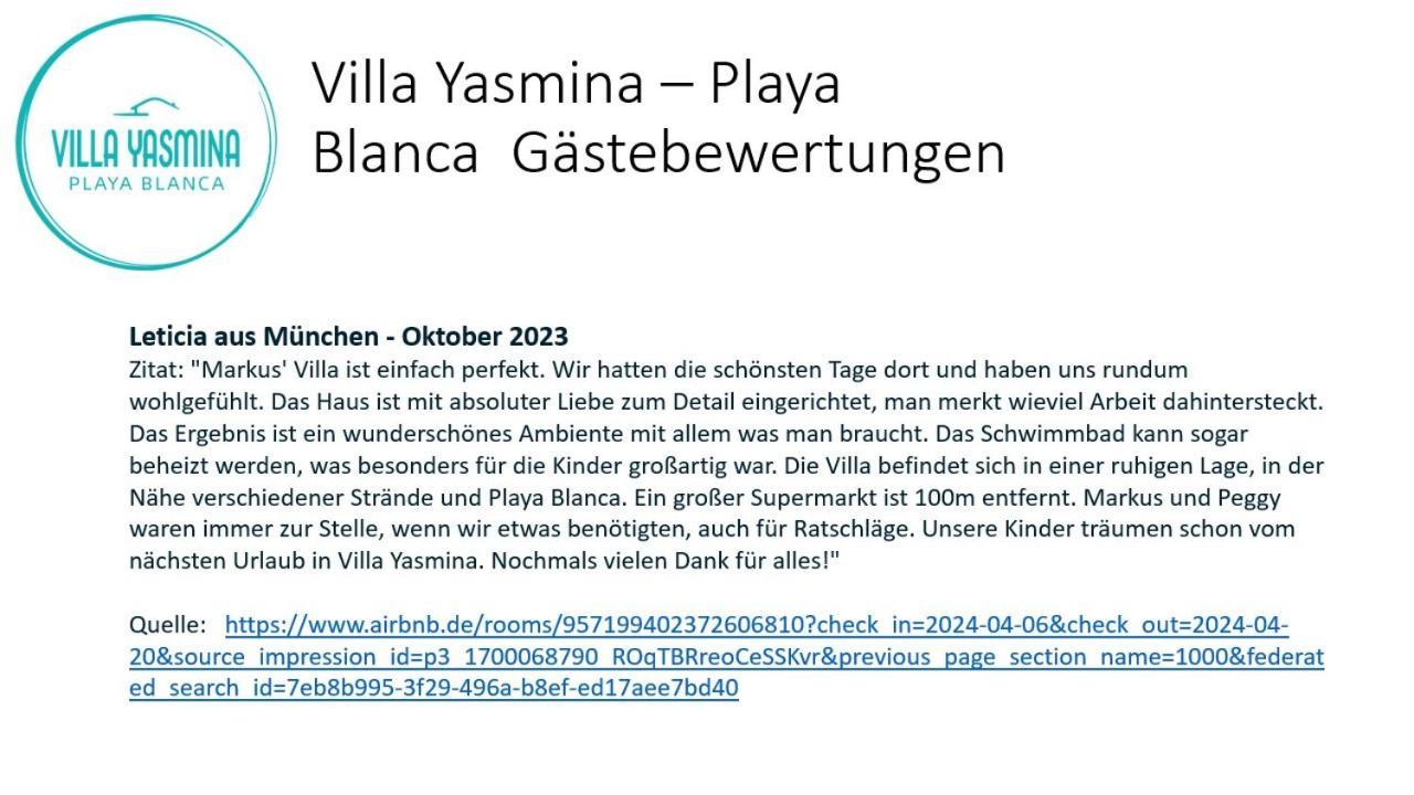 Villa Yasmina Playa Blanca Exteriör bild