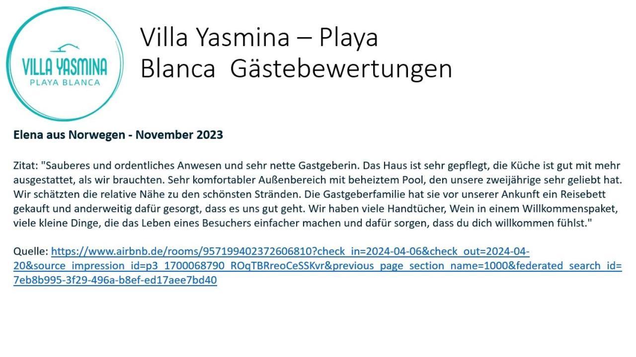 Villa Yasmina Playa Blanca Exteriör bild